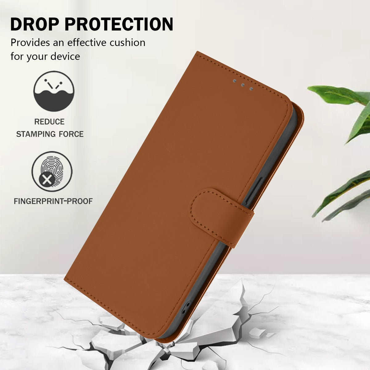 Xiaomi Redmi 17C (5G) EIDERWOOD Flip Deksel i Kunstskinn med Stropp - Brun