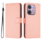 Xiaomi Redmi 17C (5G) EIDERWOOD Flip Deksel i Kunstskinn med Stropp - Rosa