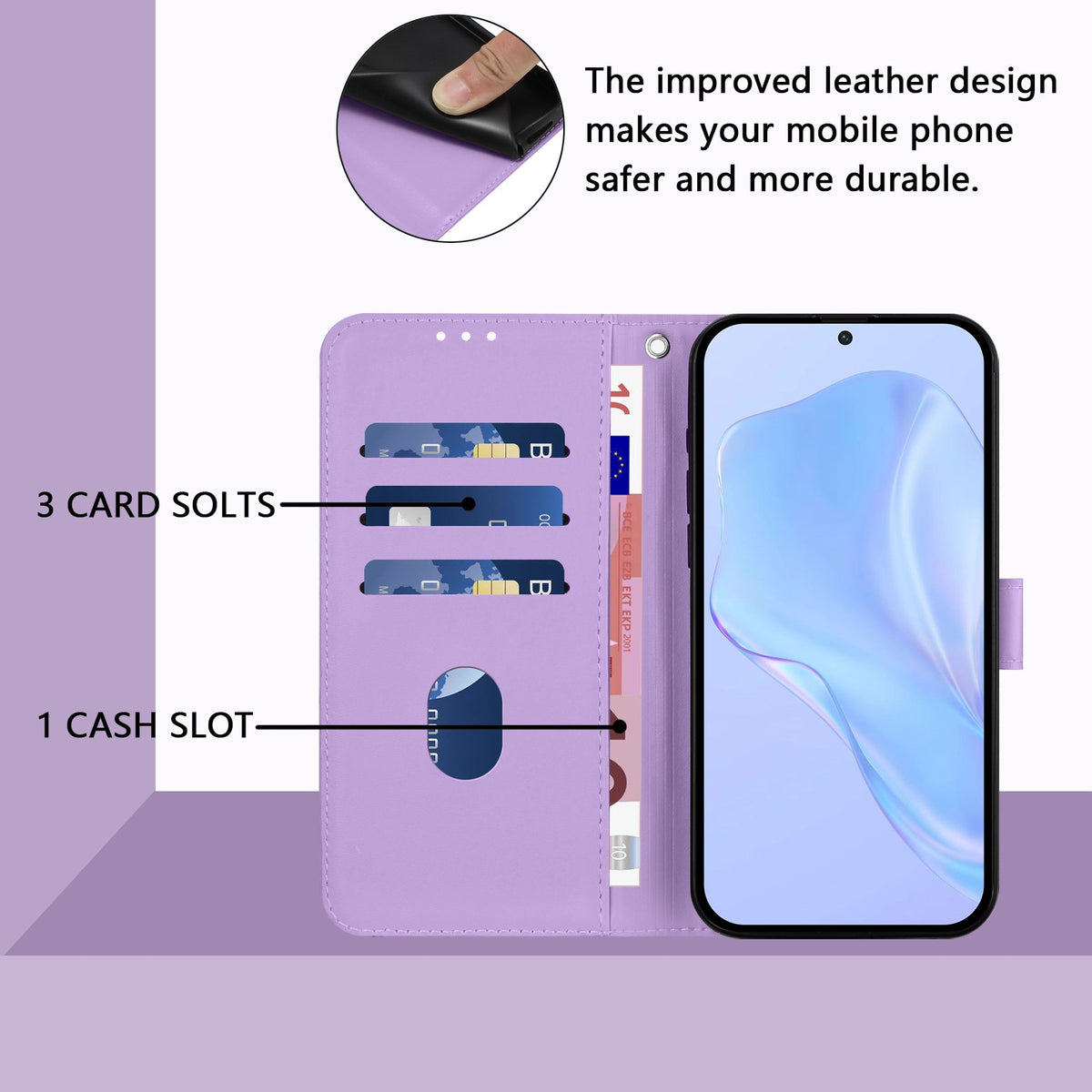 Xiaomi Redmi 17C (5G) EIDERWOOD Flip Deksel i Kunstskinn med Stropp - Lilla