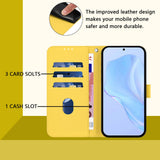 Xiaomi Redmi 17C (5G) EIDERWOOD Flip Deksel i Kunstskinn med Stropp - Gul