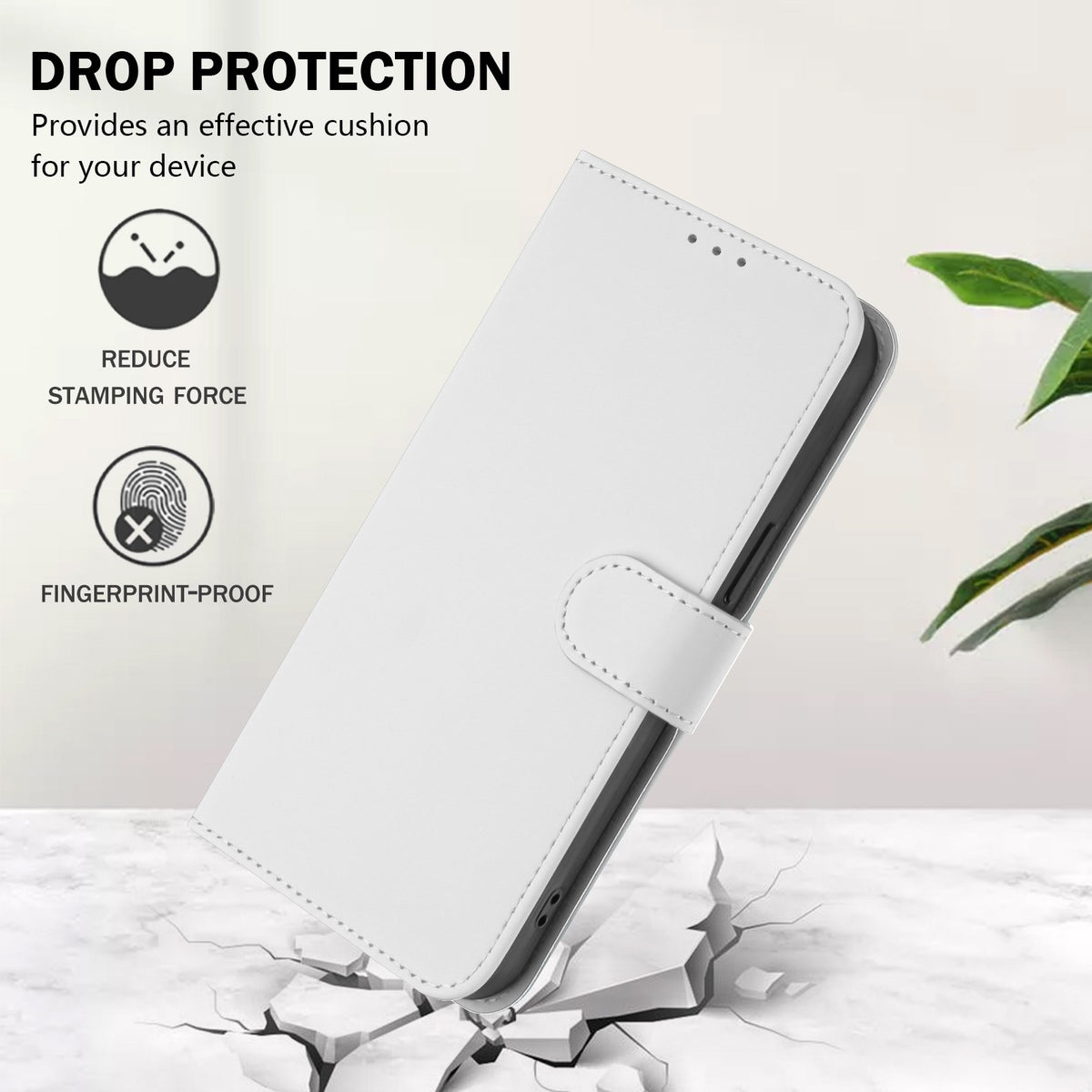 Xiaomi Redmi 17C (5G) EIDERWOOD Flip Deksel i Kunstskinn med Stropp - Hvit
