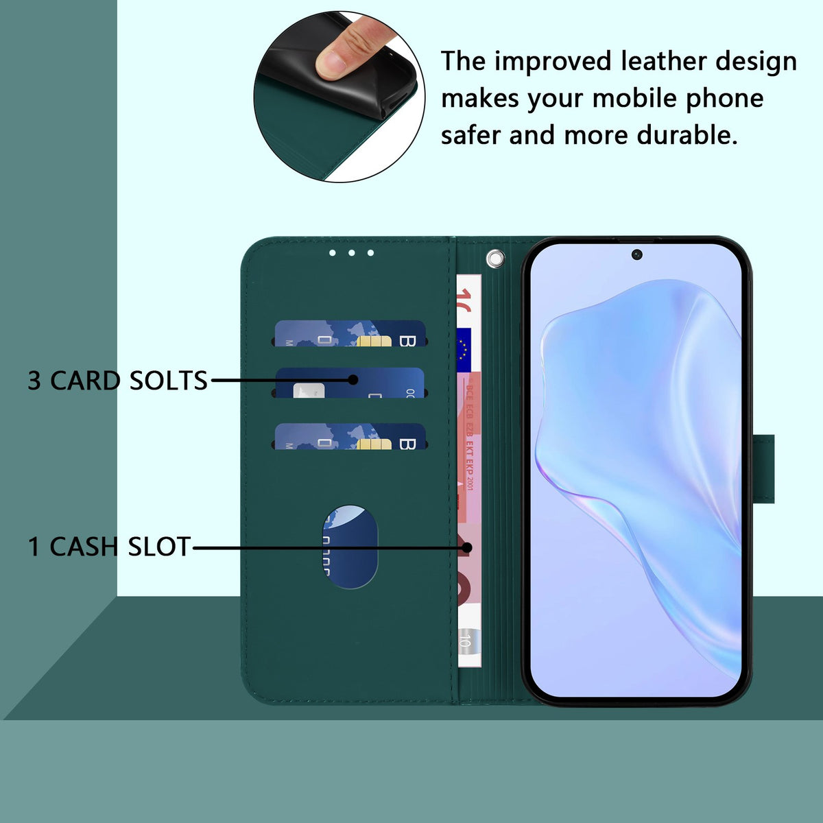 Xiaomi Redmi 17C (5G) EIDERWOOD Flip Deksel i Kunstskinn med Stropp - Grønn