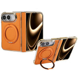 iPhone Duo EIDERWOOD Kunstskinn Bak Deksel m. Støttefunksjon - MagSafe Kompatibel - Oransje