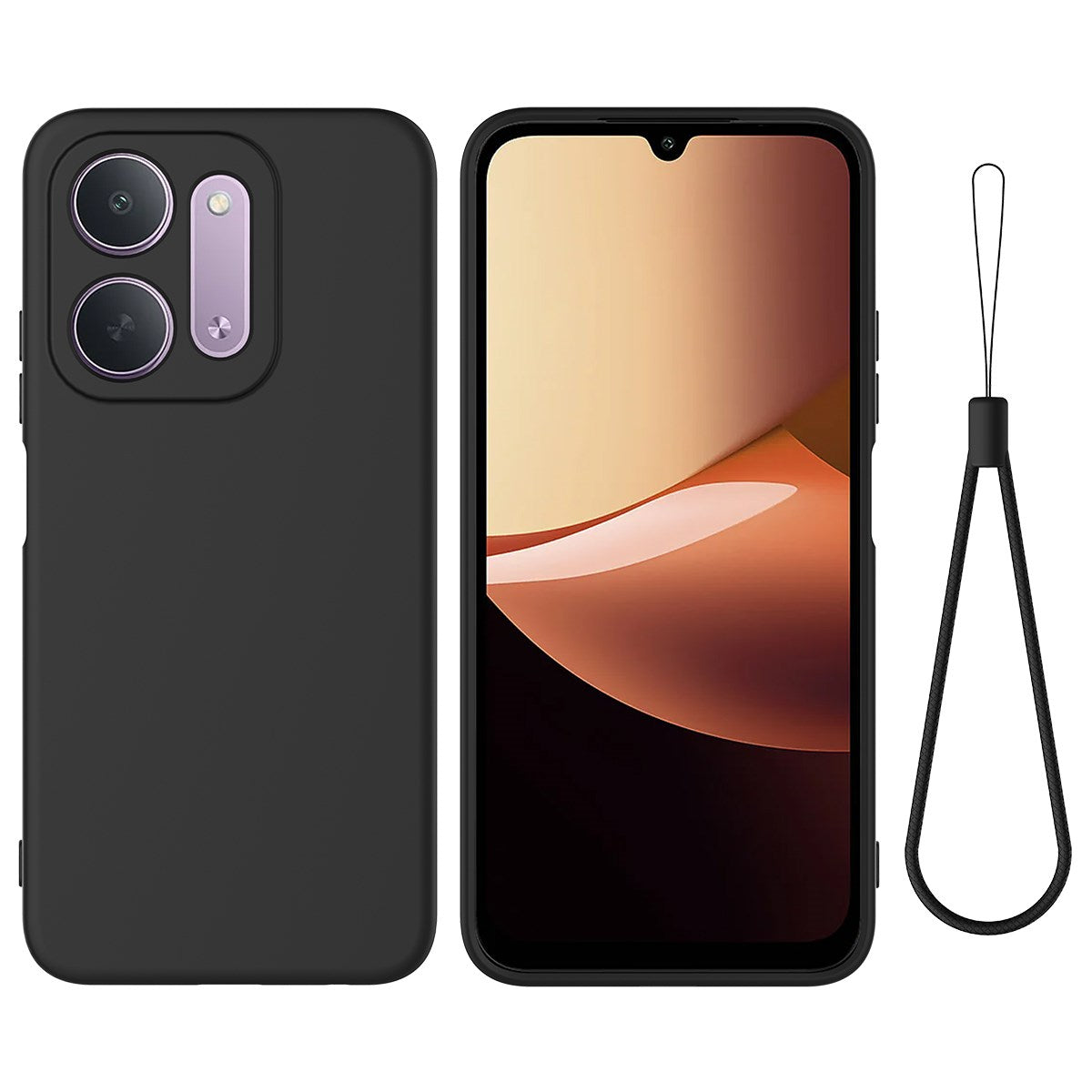 Xiaomi Redmi 17C (5G) EIDERWOOD Silikon Deksel med Stropp - Svart