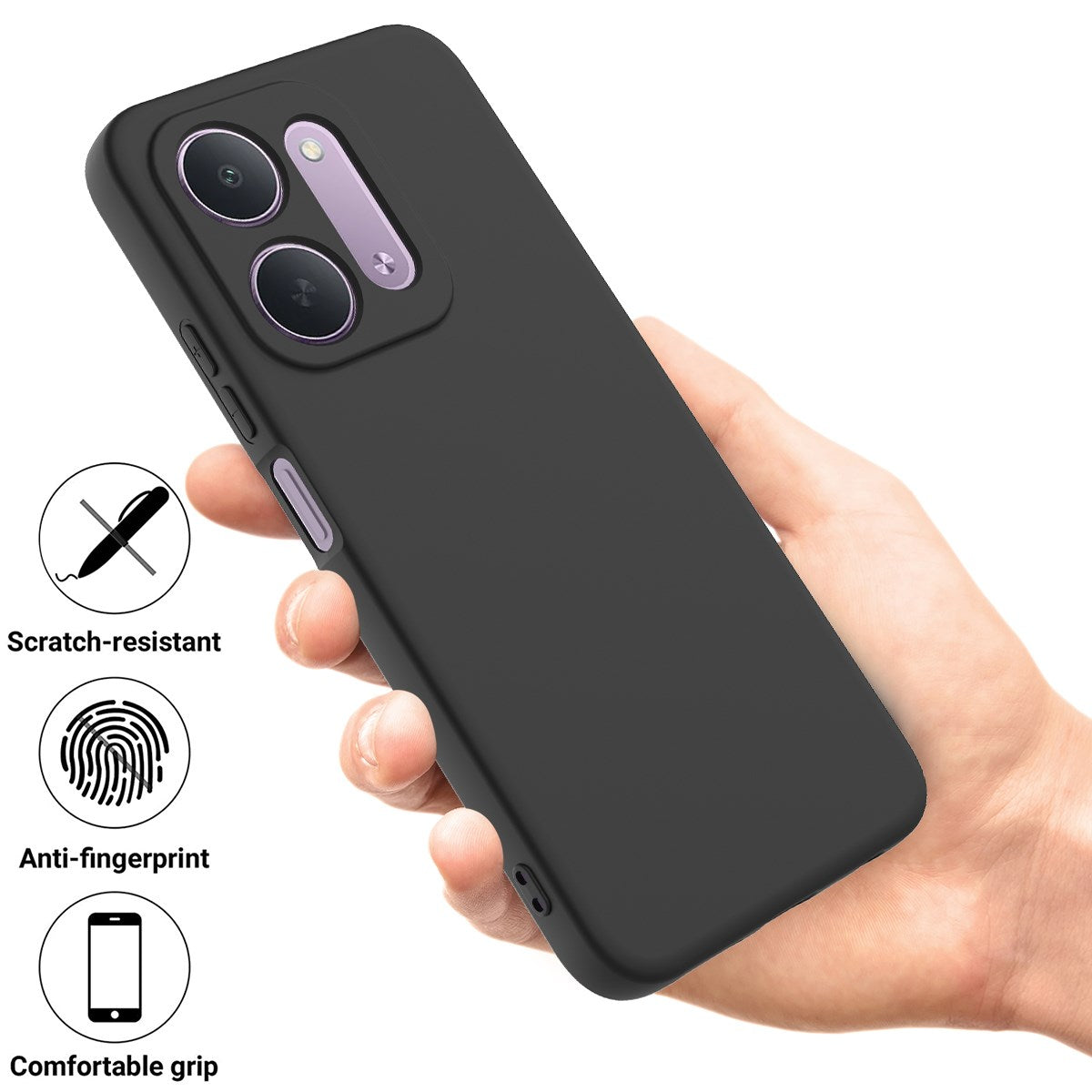 Xiaomi Redmi 17C (5G) EIDERWOOD Silikon Deksel med Stropp - Svart