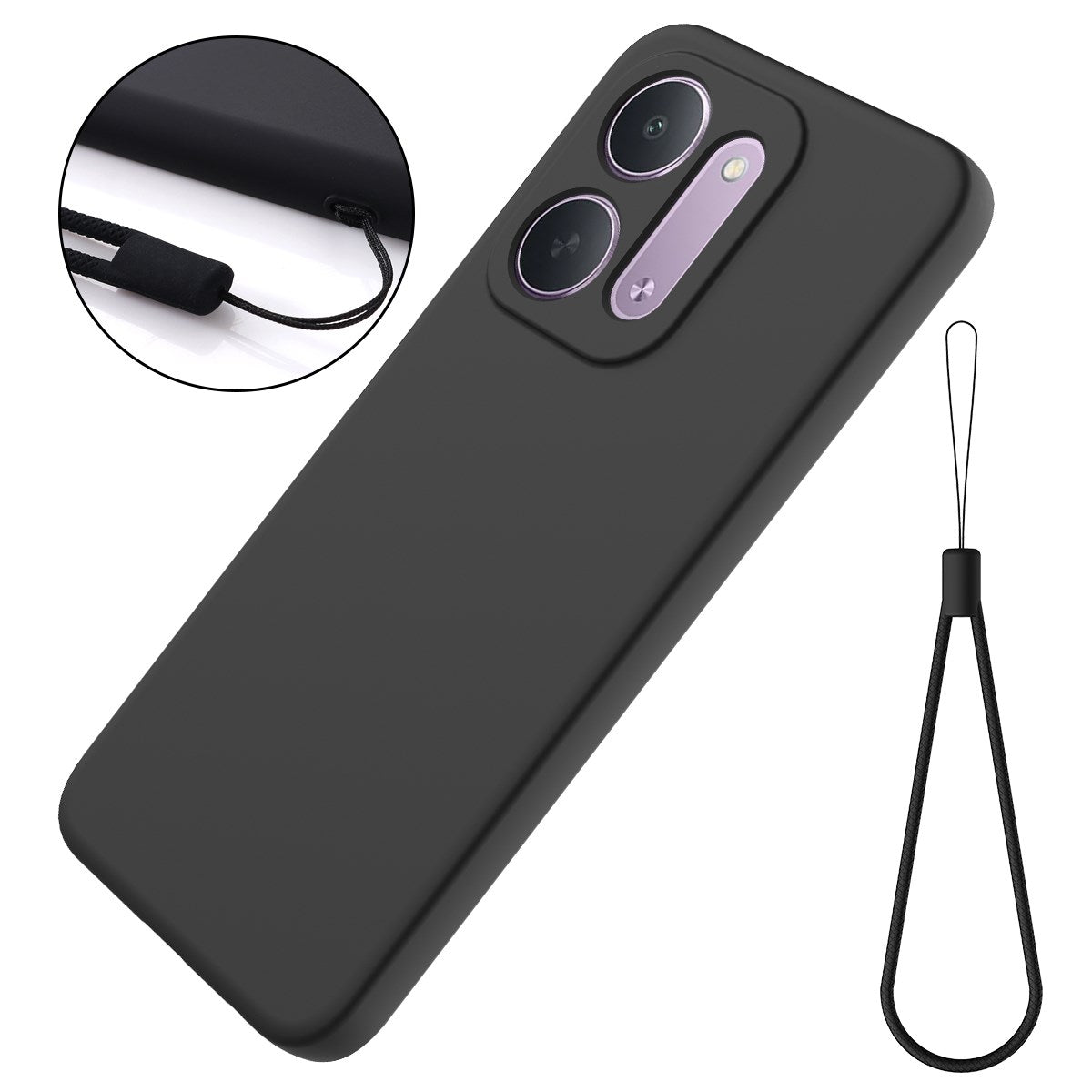 Xiaomi Redmi 17C (5G) EIDERWOOD Silikon Deksel med Stropp - Svart