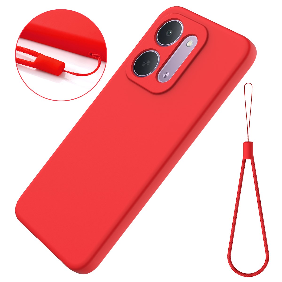 Xiaomi Redmi 17C (5G) EIDERWOOD Silikon Deksel med Stropp - Rød