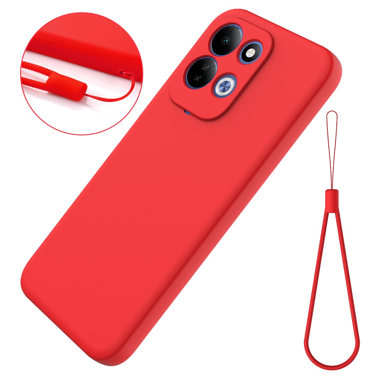 Xiaomi Redmi 17 (5G / 4G) EIDERWOOD Silikon Deksel med Stropp - Rød