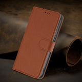 Xiaomi Redmi 17 (5G) / (4G) EIDERWOOD Flip Deksel i Kunstskinn med Stativfunksjon og Kortholder - Brun