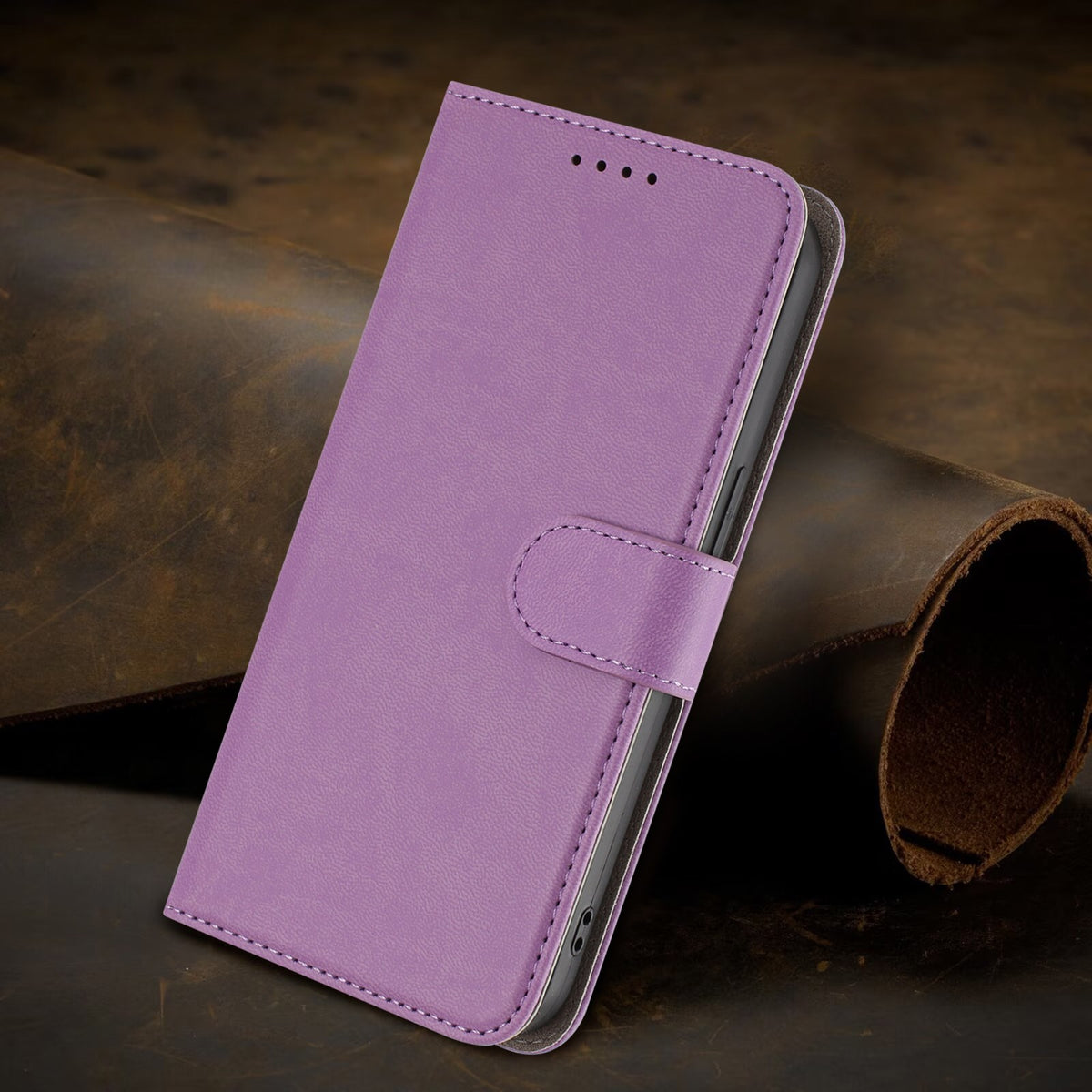 Xiaomi Redmi 17 (5G) / (4G) EIDERWOOD Flip Deksel i Kunstskinn med Stativfunksjon og Kortholder - Lyslilla