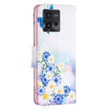 Motorola Moto G72 Kunstskinn Deksel med Lommebok - Sommerfugler og blomster