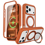 iPhone 18 Pro Max / 17 Pro Max EIDERWOOD Deksel med Skjermbeskyttelse og Stativfunksjon - MagSafe Kompatibel - Oransje / Gjennomsiktig