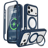 iPhone 18 Pro / 17 Pro EIDERWOOD Deksel med Skjermbeskyttelse og Stativfunksjon - MagSafe Kompatibel - Blå / Gjennomsiktig