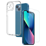 NORTHJO iPhone 13 2-i-1 Sett Fleksibelt Plast Deksel med Herdet Beskyttelsesglass - Gjennomsiktig