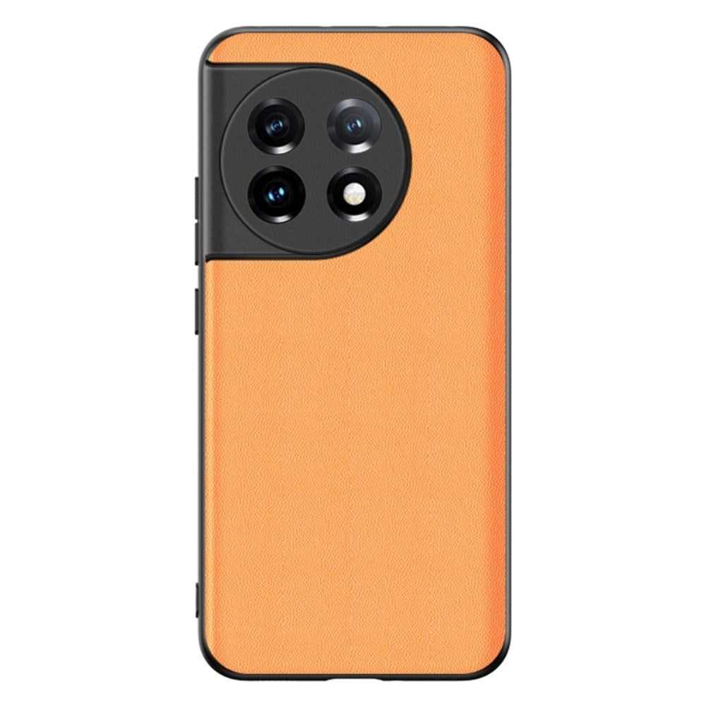 OnePlus 11 Karbon Plast & Kunstskinn Deksel - Oransje