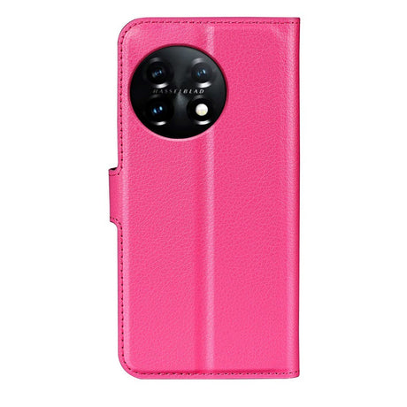 OnePlus 11 PU Litchi Skin Flip Deksel med Lommebok - Pink