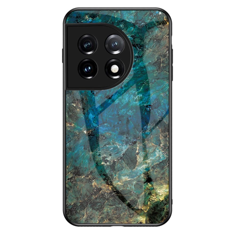 OnePlus 11 Deksel m. Bakside av Glass - Emerald Marble