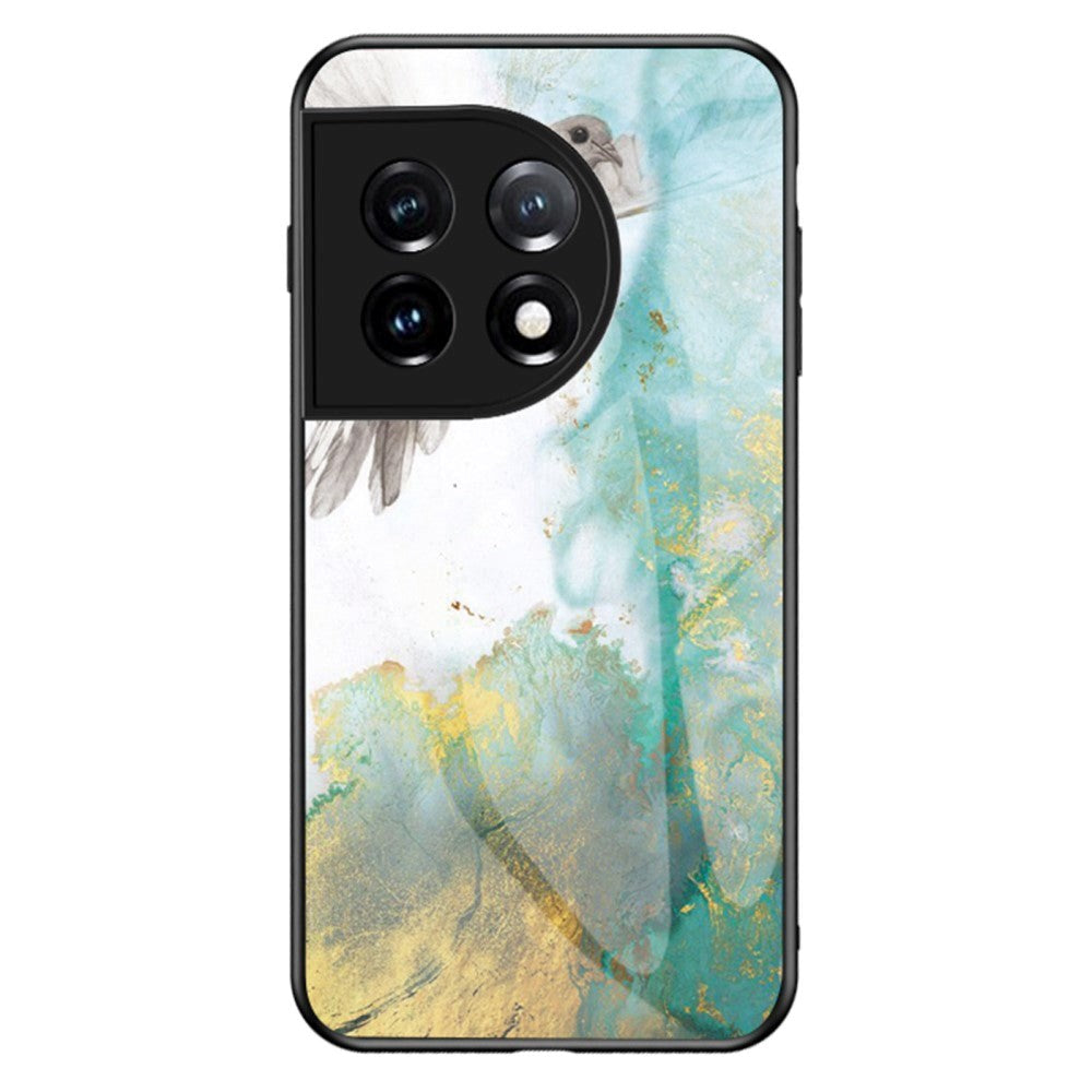 OnePlus 11 Deksel m. Bakside av Glass - Green Marble