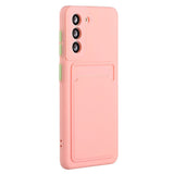 Samsung Galaxy S23 Fleksibelt Plastdeksel med Kortholder - Pink