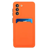 Samsung Galaxy S23+ (Plus) Fleksibelt Plastdeksel med Kortholder - Oransje