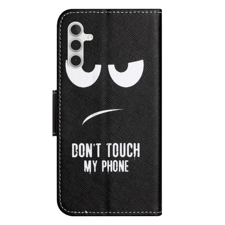 Samsung Galaxy A24 Flip Deksel i Skinn med Lommebok og Trykk - "Don't Touch my Phone"