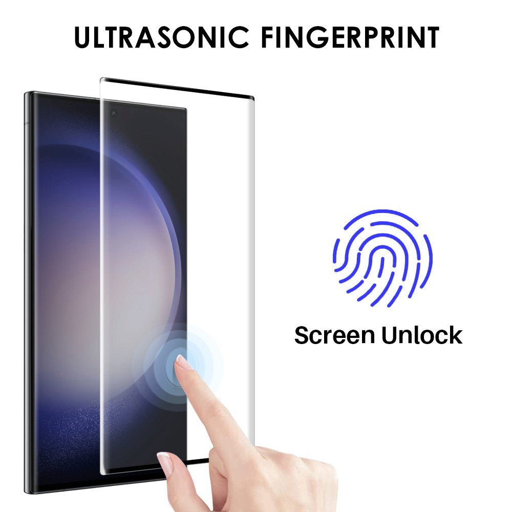 NORTHJO Samsung Galaxy S23 Ultra 2-i-1 Sett Fleksibelt Plast Deksel med Herdet Beskyttelsesglass - Gjennomsiktig