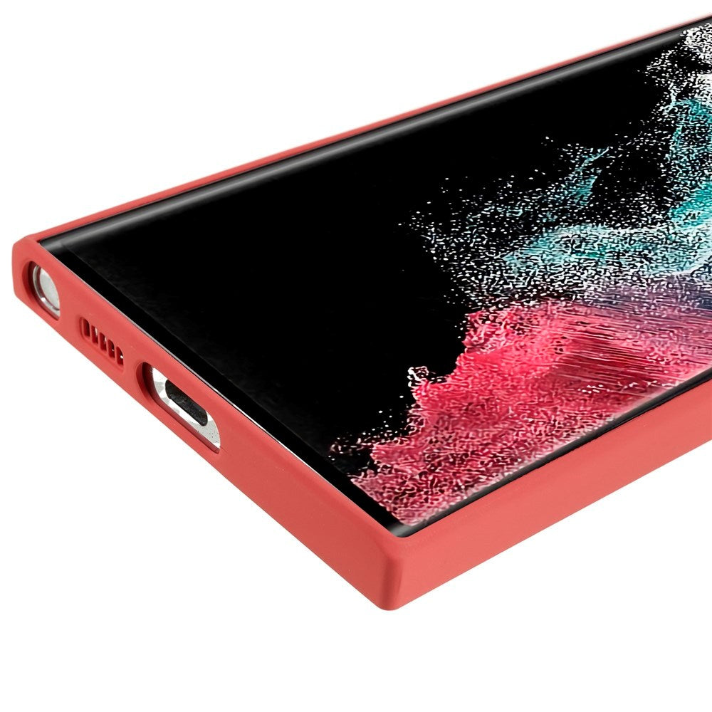 EIDERWOOD Samsung Galaxy S22 Ultra Fôret Fleksibelt Plast Deksel - Mørkrød