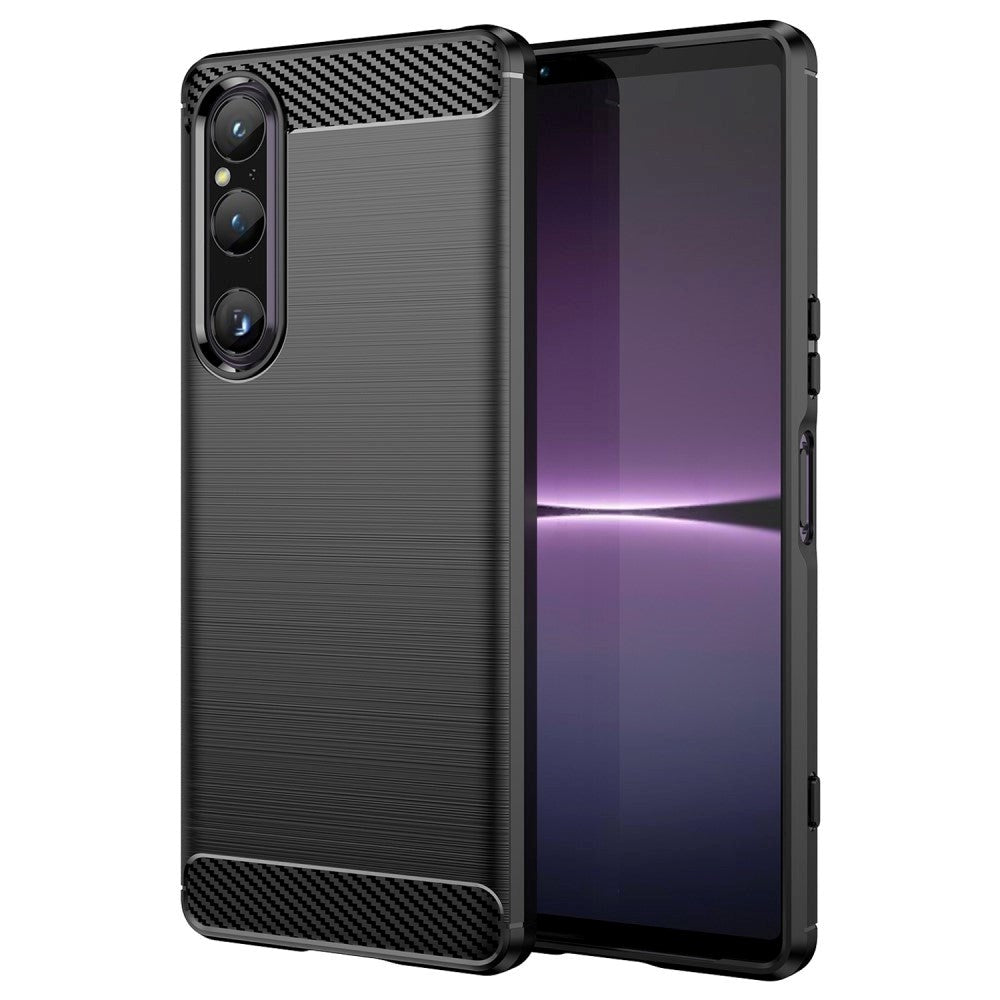 Sony Xperia 1 V Brushed Carbon Deksel - Svart