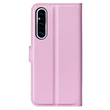 Sony Xperia 1 V Litchi Litchi Skinn Deksel m. Lommebok - Rosa