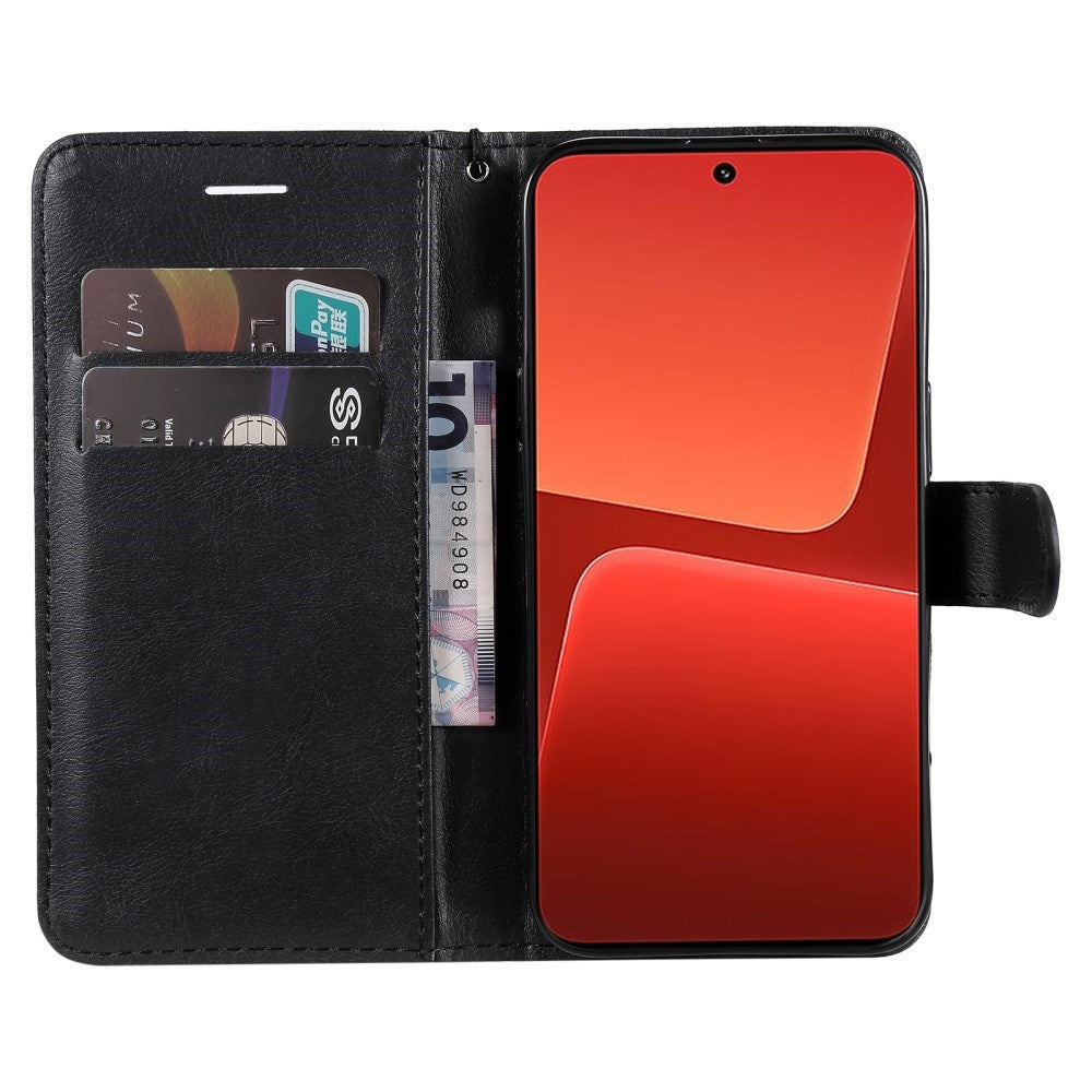 EIDERWOOD Xiaomi 13 Kunstskinn Flip Deksel m. Strop - Svart