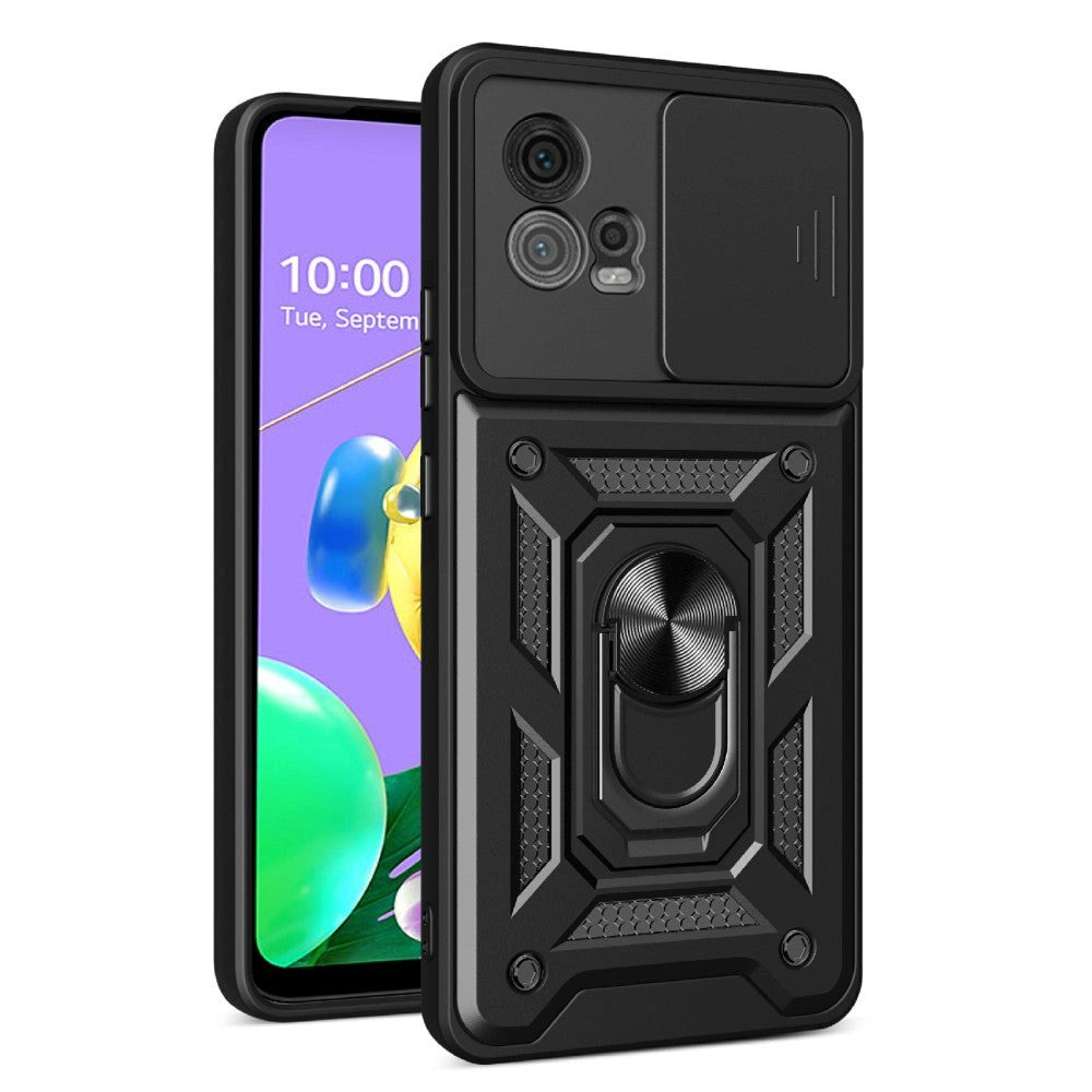 Motorola Moto G72 Bakdeksel med Magnetisk Kickstand Og Cam Slider - Svart