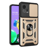 Motorola Moto G72 Bakdeksel med Magnetisk Kickstand Og Cam Slider - Gull