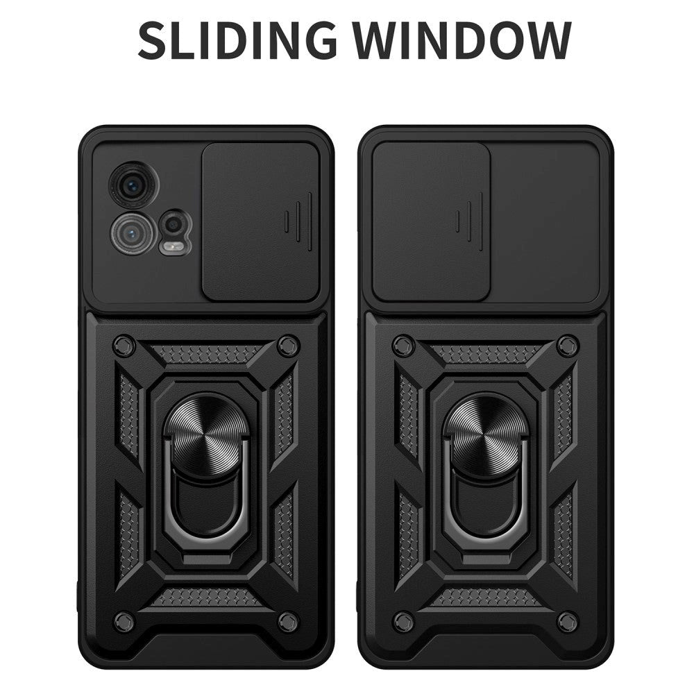 Motorola Moto G72 Bakdeksel med Magnetisk Kickstand Og Cam Slider - Gull