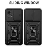 Motorola Moto G72 Bakdeksel med Magnetisk Kickstand Og Cam Slider - Rød