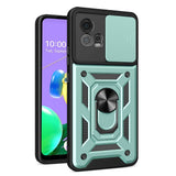 Motorola Moto G72 Bakdeksel med Magnetisk Kickstand Og Cam Slider - Grønn