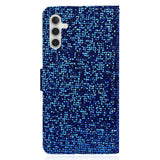 Samsung Galaxy A24 Kunstskinn Deksel med Lommebok og Stropp - Glitter Design - Blå