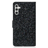 Samsung Galaxy A34 (5G) Kunstskinn Deksel med Lommebok og Stropp - Glitter Design - Svart