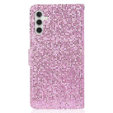 Samsung Galaxy A34 (5G) Kunstskinn Deksel med Lommebok og Stropp - Glitter Design - Rosa