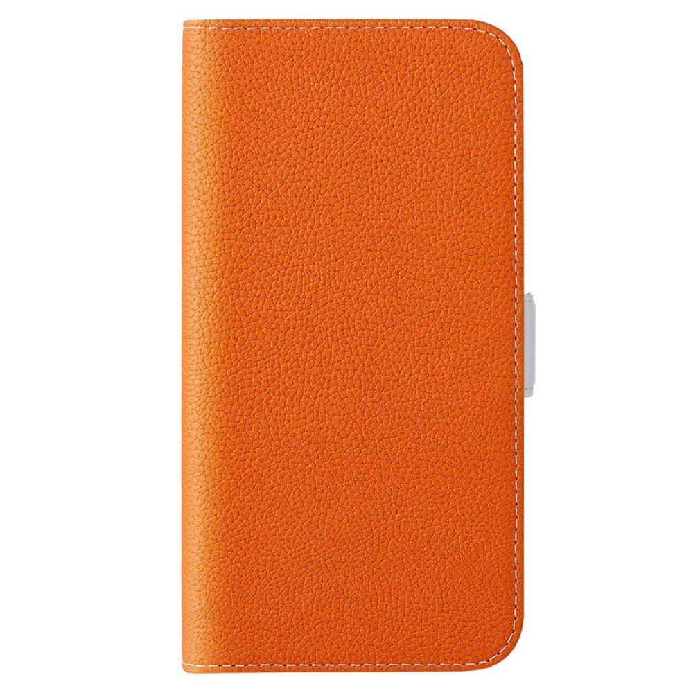 Samsung Galaxy A24 PU Litchi Skin Flip Deksel med Magnetisk Luk - Oransje