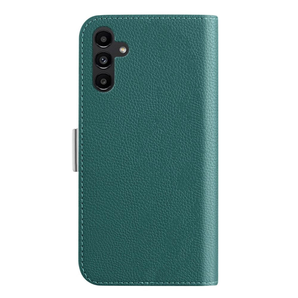 Samsung Galaxy A24 PU Litchi Skin Flip Deksel med Magnetisk Luk - Grønn