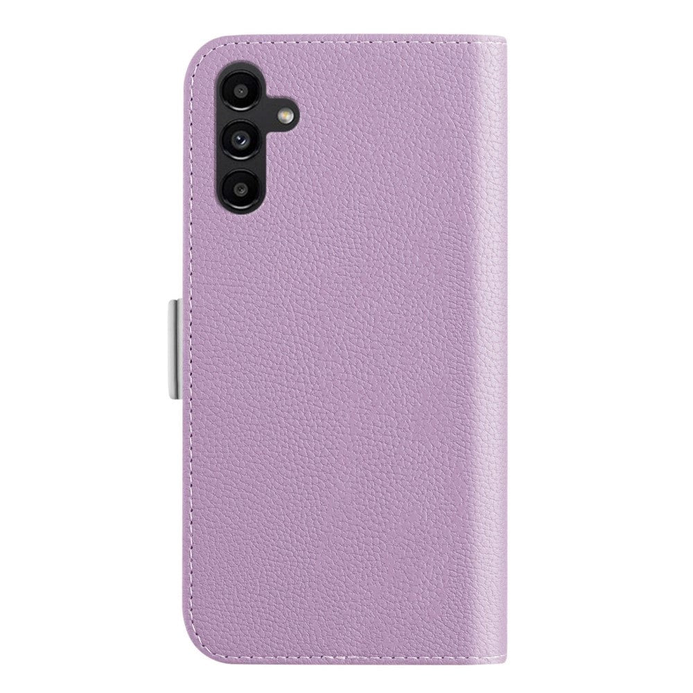 Samsung Galaxy A24 PU Litchi Skin Flip Deksel med Magnetisk Luk - Lilla