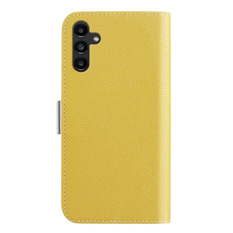 Samsung Galaxy A24 PU Litchi Skin Flip Deksel med Magnetisk Luk - Gul