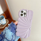 iPhone 14 Pro Fleksibelt Deksel - Seashell Design - Lilla