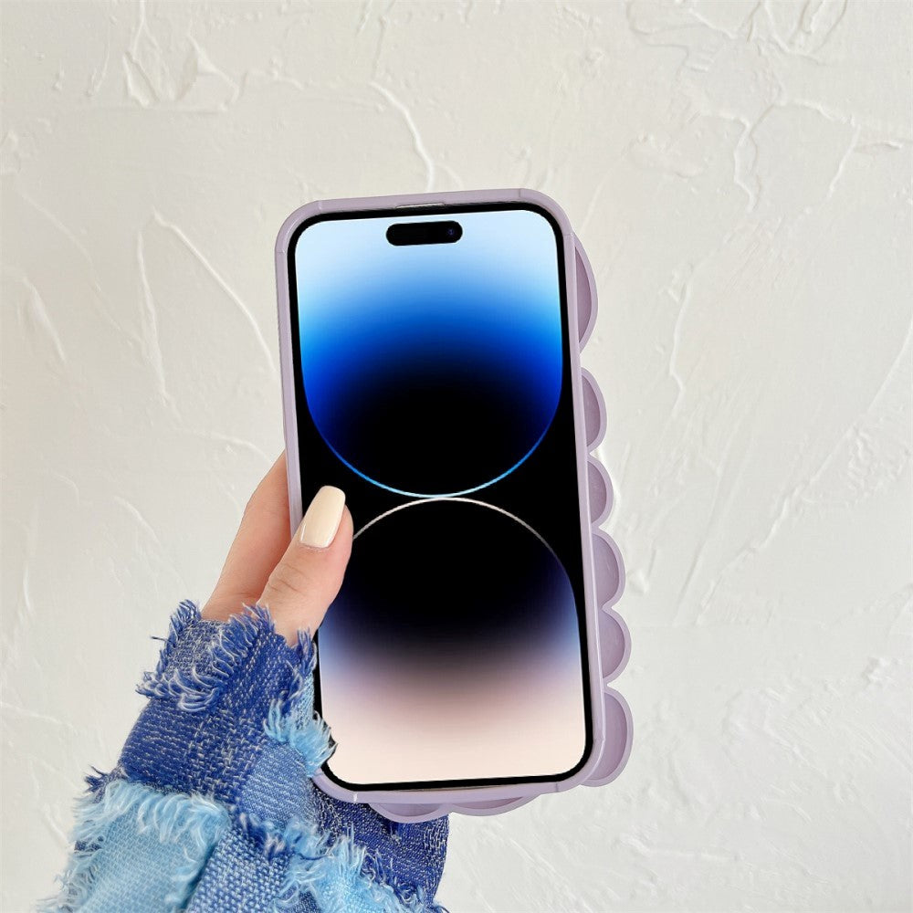 iPhone 14 Pro Fleksibelt Deksel - Seashell Design - Lilla