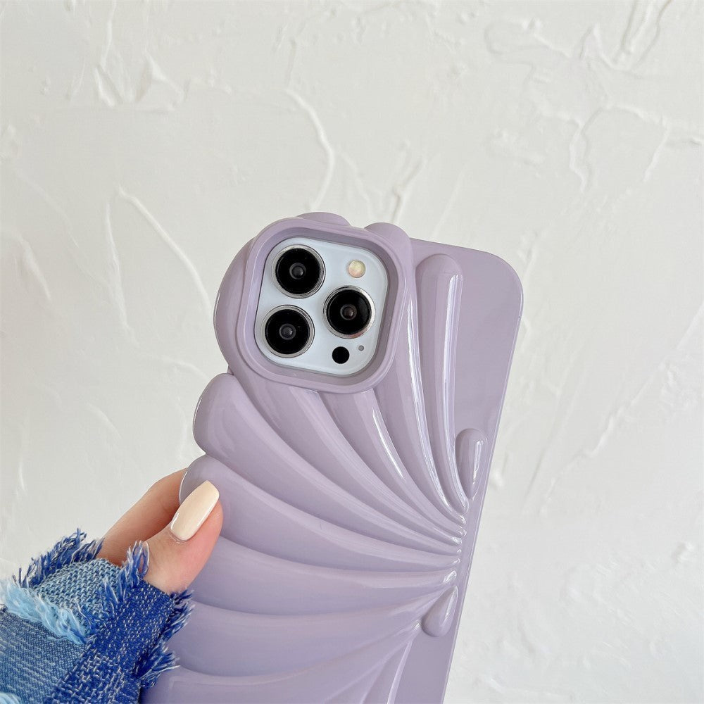 iPhone 14 Pro Fleksibelt Deksel - Seashell Design - Lilla