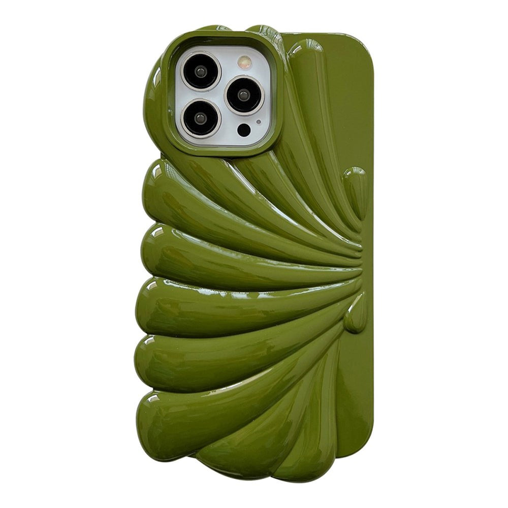 iPhone 14 Pro Fleksibelt Deksel - Seashell Design - Grønn