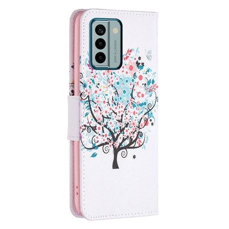 Nokia G22 Kunstskinn Deksel med Lommebok - Blomster Tre