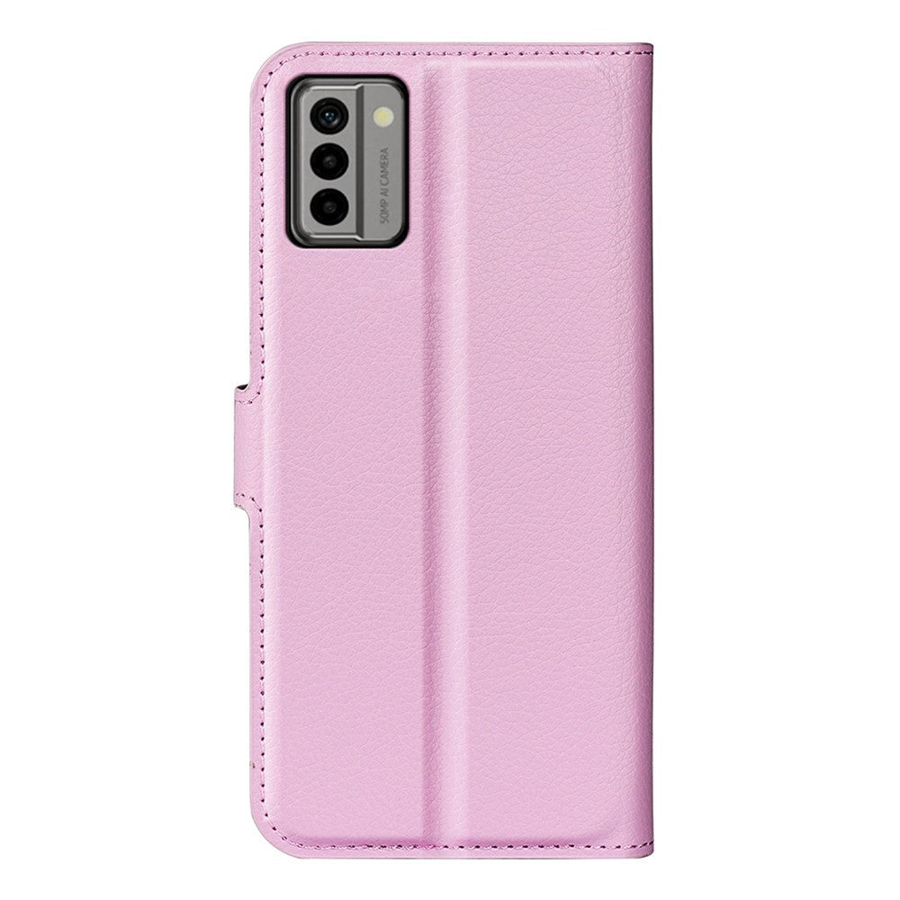 Nokia G22 Litchi Skinn Deksel m. Lommebok - Rosa