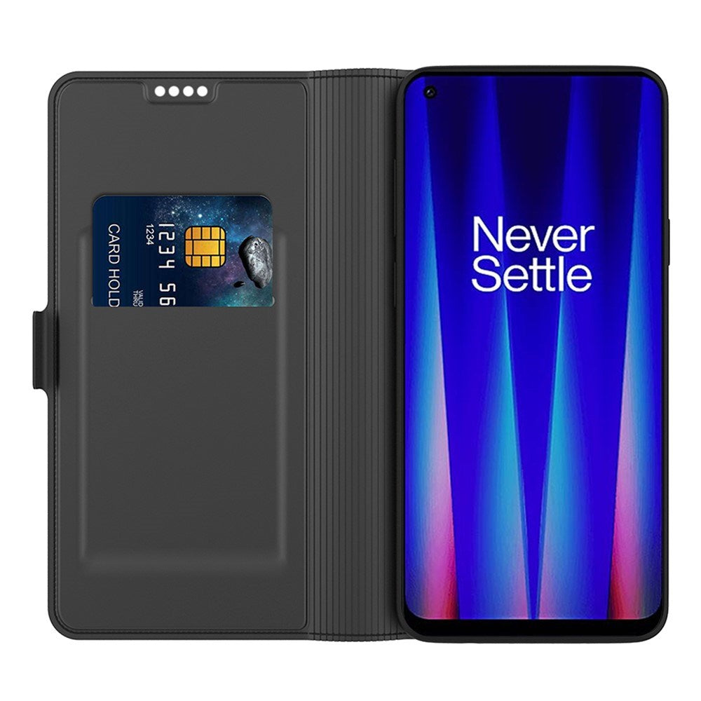 EIDERWOOD OnePlus Nord CE 3 Lite (5G) Kunstskinn Flip Deksel med Kortholder & Ståfunksjon - Svart