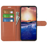 TCL 40R 5G Litchi Leather Flip Cover m. Lommebok - Brun